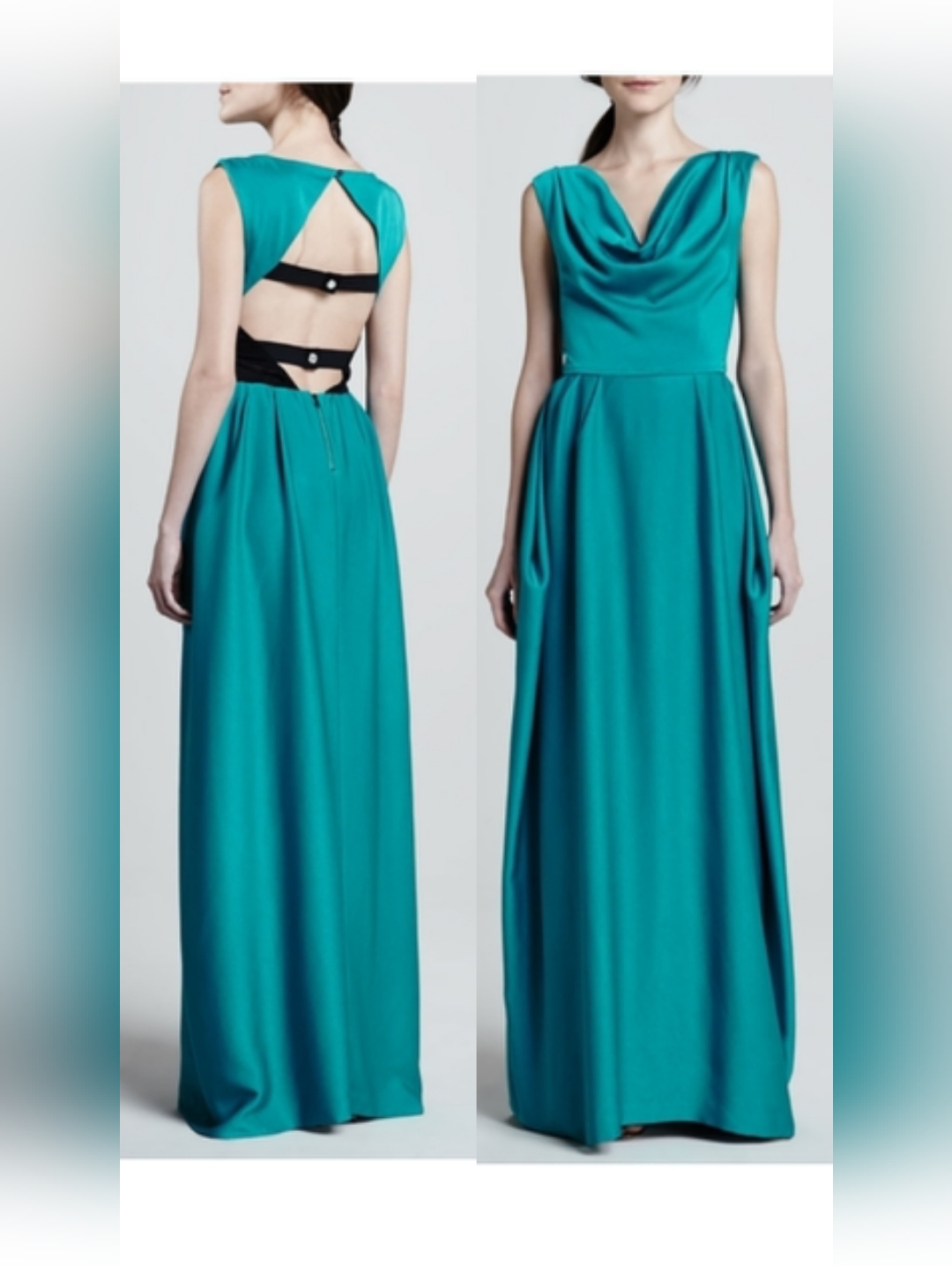 Alice & Olivia Gretchen Open Back Teal Dress Size 4